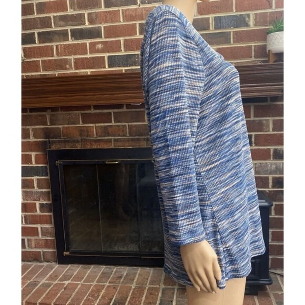 Lane Bryant Womens Size 18/20 Cut-Out Knit 3/4 Sleeve Shirt Blue Top Used - Picture 6 of 13